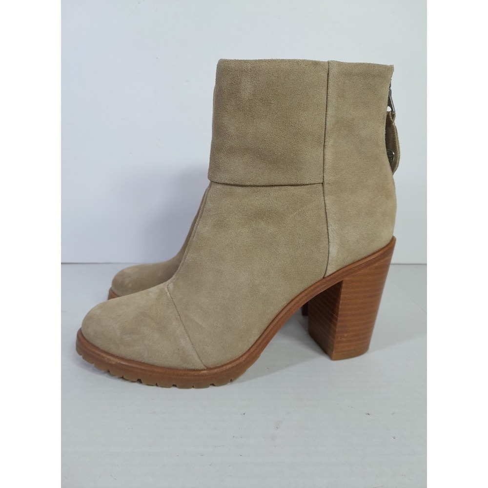 Rag & Bone Newbury 2.0 Block Heel Suede Ankle Boots Wmn Sz 36.5 Tan Vibram Sole